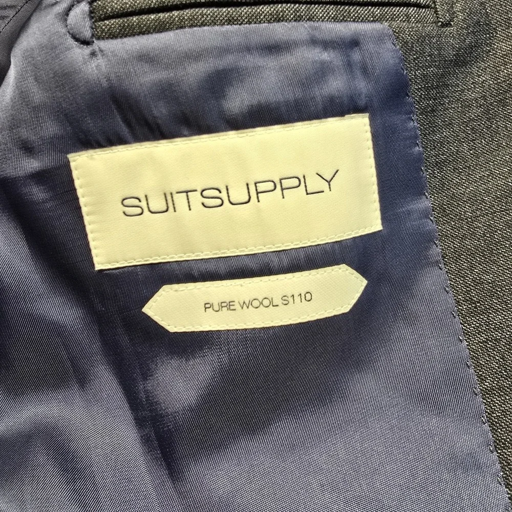 suitsupply vitale barberis canonico blazer Men Size 38r‎ Grey Super 110s